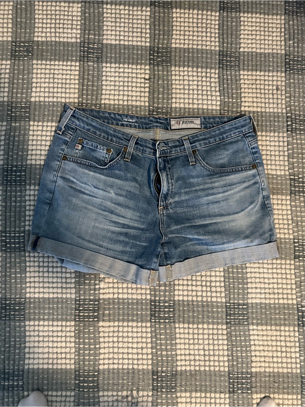 AG Light Wash Denim Roll-Cuff Women's Shorts